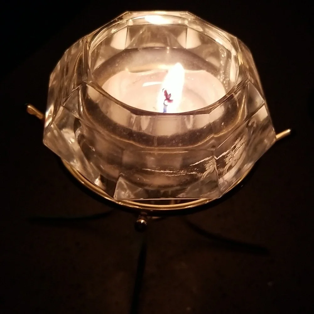 PartyLite Clear Crystal-Look Glass Tealight Holder - Picture 3 of 4